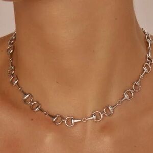 The Stylish Equestrian Women’s Silver Madison Horse Bit Necklace New